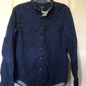 AEO Navy w/ White Pattern BUTTON DOWN